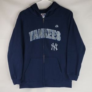 Majestic sweatshirt Hoodie boy blue size L A2#15